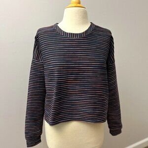 Lanston Sport Ribbed Striped Sweatshirt Sz L